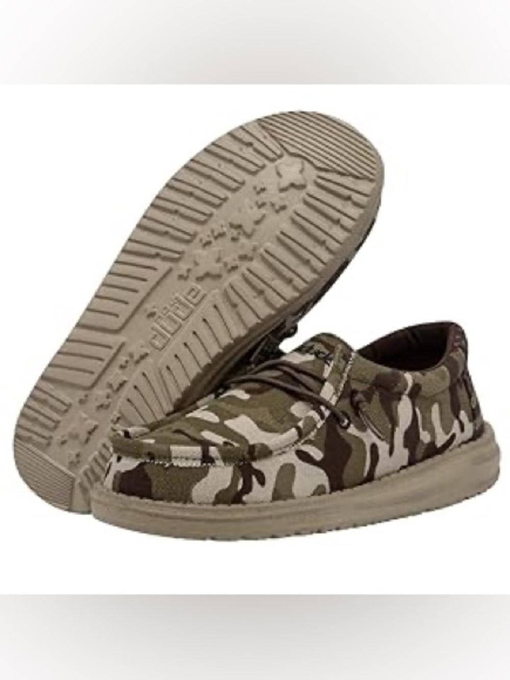 Hey Dude Camo Canvas Shoes in Green and Tan